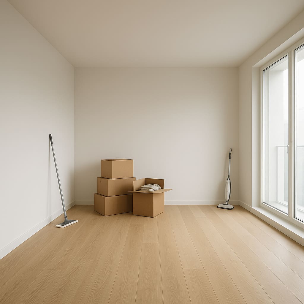Leere und gereinigte Wohnung nach einer Räumung