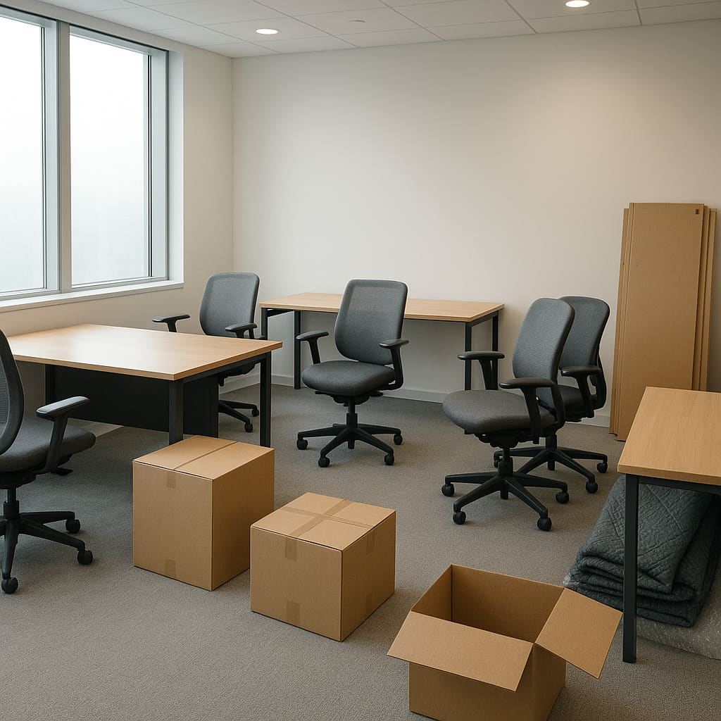 Kleines Büro für Räumung vorbereitet